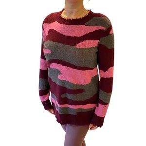 Aqua Cashmere pink camouflage sweater.